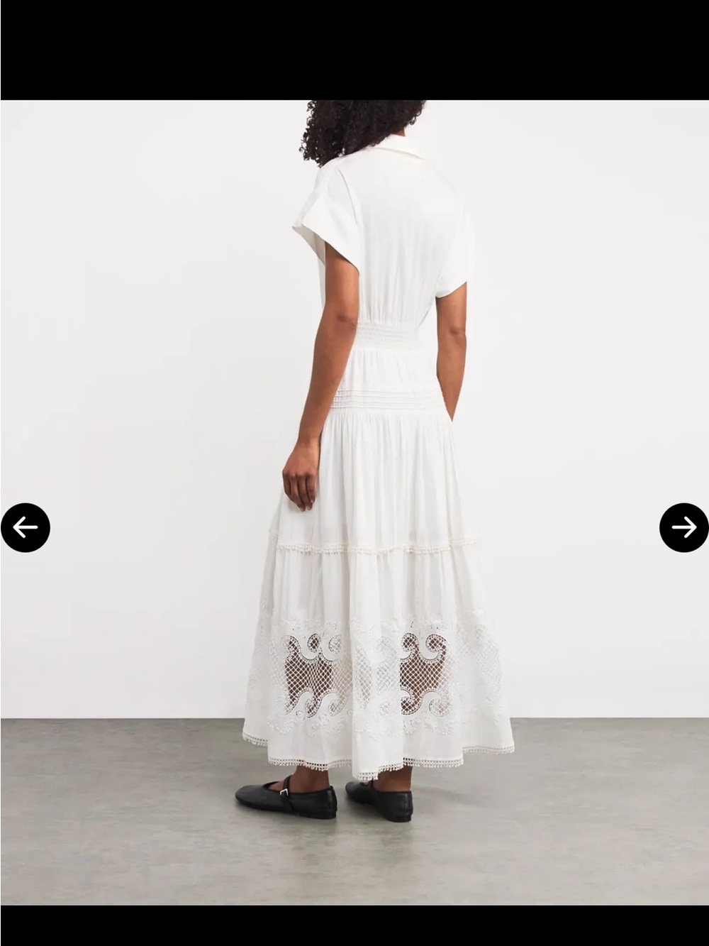 Maje White Eyelet-Tiered Maxi Dress - Picture 7 of 7